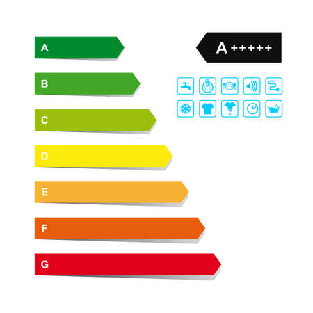 Energy labels. Vector illustration. Isolated on white background.のイラスト素材