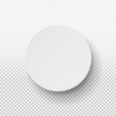 Realistic 3d white blank package cardboard round gift box isolated. Packaging top view. For software, electronic device, your design, logo, other products. Vector illustration template.のイラスト素材