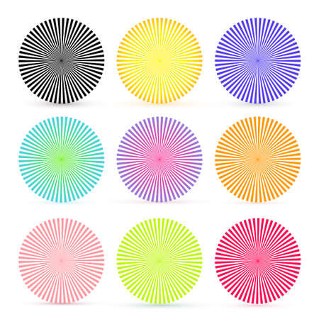 Set of sunburst background. Vector illustration. Isolated on white backgroundのイラスト素材