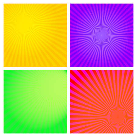 Set of sunburst background. Vector illustration. Isolated on white backgroundのイラスト素材