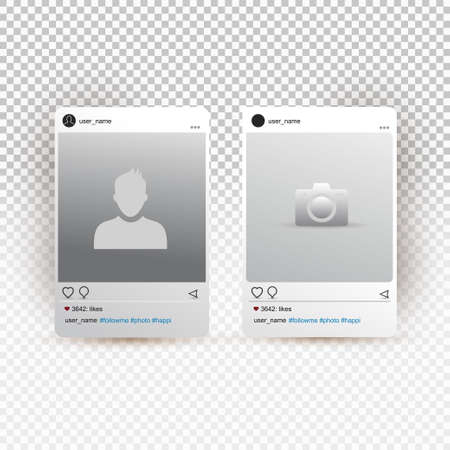 Social network photo frame vector illustration. Isolated on transparent background.のイラスト素材