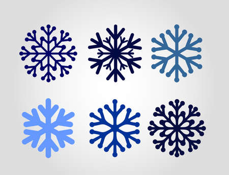 Set of snowflakes icon. Vector illustration. Isolated on white backgroundのイラスト素材