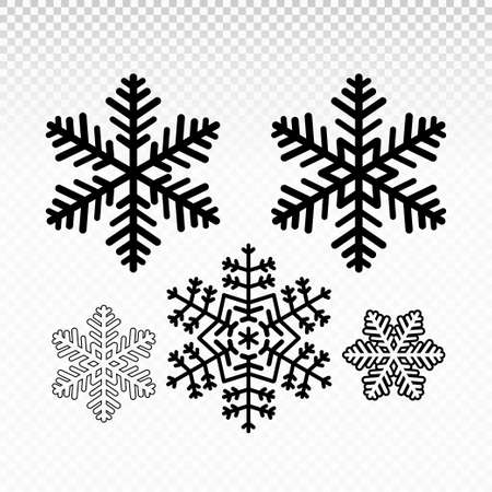 Set of snowflakes icon. Vector illustration. Isolated on transparent backgroundのイラスト素材