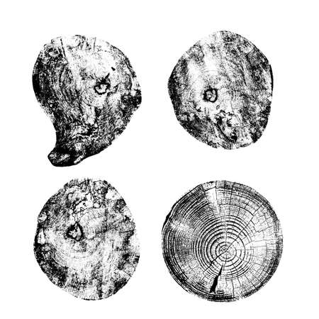 Set of tree rings background. For your design conceptual graphics. Vector illustration EPS 10. Isolated on red backgroundのイラスト素材