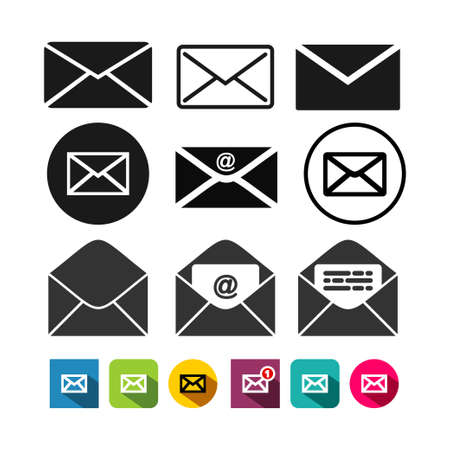 Set of mail icon, letter icon. Vector illustration. Isolated on white backgroundのイラスト素材