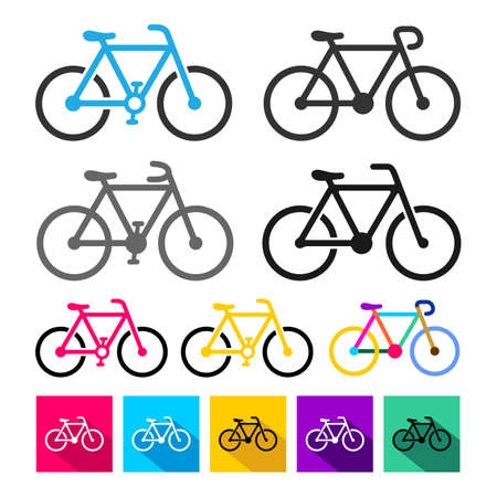 Set of bicycle icon, sport symbol. Vector illustration. Isolated on white backgroundのイラスト素材