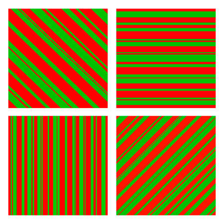 Set of Christmas Colors Striped Pattern. Vector illustration. Isolated on white background.のイラスト素材