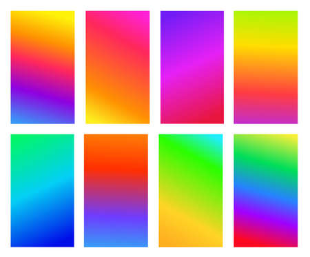 Set of abstract gradient colored background. Soft mixing colors. Vector illustration. Isolated on white background.のイラスト素材