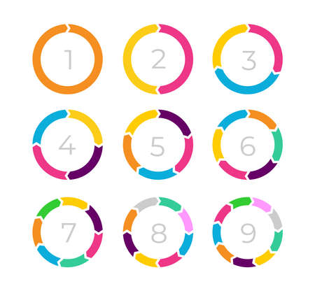 Set of circle arrow for infographic icons. Vector illustration. Isolated on white background.のイラスト素材