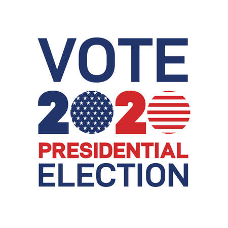 Presidential Election 2020 in United States. Patriotic american element. Vote day, November 3. US Election vector illustration. Poster, card, banner and background. Isolated on white background.のイラスト素材