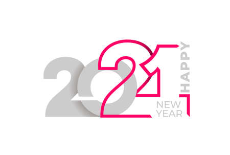 Happy New Year elegant design of colored 2021  numbers. Typography for 2021 save the date luxury...