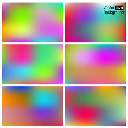 Set of abstract smooth mesh background, colorful blurred design. Easy editable soft colored Suitable for wallpaper, banner, Card, landing page. Vector illustration. Isolated on white background.のイラスト素材