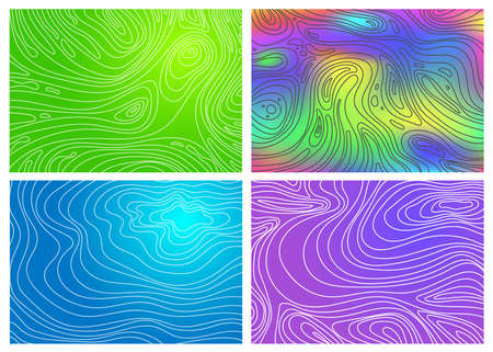 Set of Colored natural elegant templates. A vague abstract with doodles in Indian style. A completely new design for your business. Vector illustration textured wave pattern for backgrounds.のイラスト素材