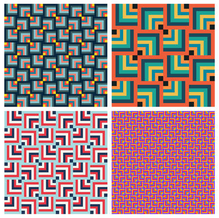 Seamless pattern. Set of rhombus modern stylish texture. Repeating colored square abstract background. Vector illustration isolated on white backgroundのイラスト素材