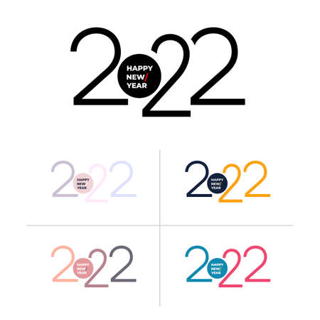 2022 . Template for web and print banner, gift card. Vector illustration. Isolated on white background. 2022 new year design template.のイラスト素材