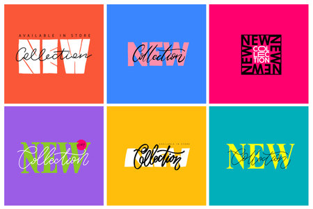 New collection continuous line lettering set. Collection of trend modern slogan handwritten vector calligraphy. paint lettering. Design for social media, advertising design, web, poster, banner.のイラスト素材