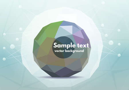 Abstract geometric shape from triangular faces molecular. Low poly styleのイラスト素材