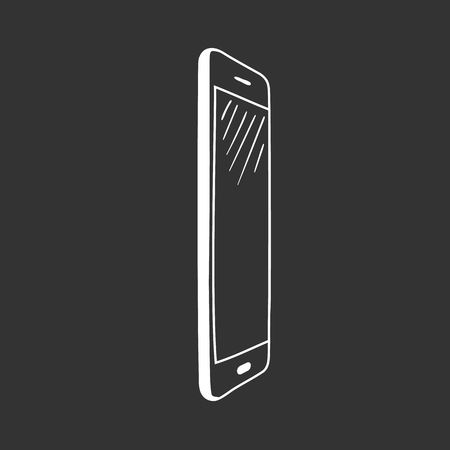 Hand drawn sketch of mobile phone, mockupsのイラスト素材