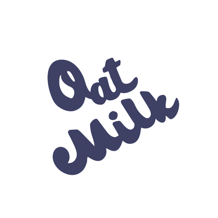 Oat milk hand drawn vector letteringのイラスト素材