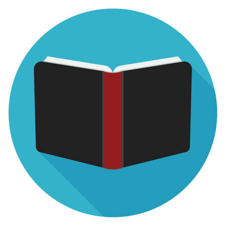 Book icon. Illustration in flat style. Round icon with long shadow.のイラスト素材