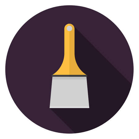 Putty knife icon. Illustration in flat style. Round icon with long shadow.のイラスト素材