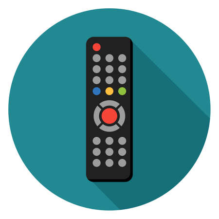 Remote control icon. Illustration in flat style. Round icon with long shadow.のイラスト素材