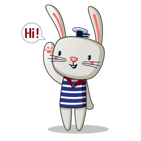 the rabbit says helloのイラスト素材