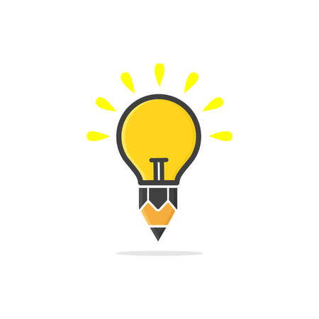 Lamp and pencil vector logo design iconのイラスト素材