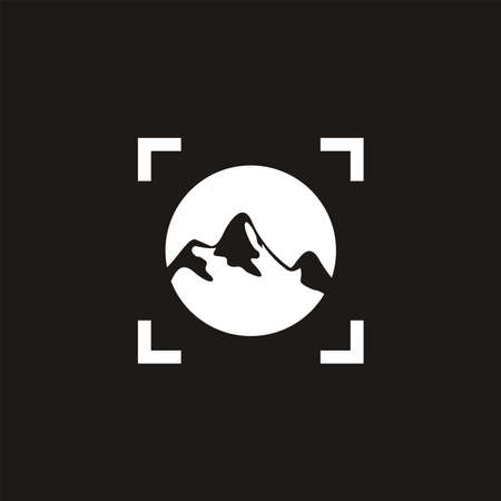 mountain and frame logo for nature photography logo vector,image stockのイラスト素材