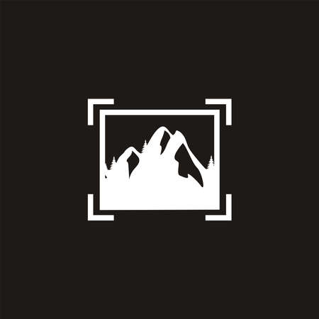 mountain and frame logo for nature photography logo vector,image stockのイラスト素材