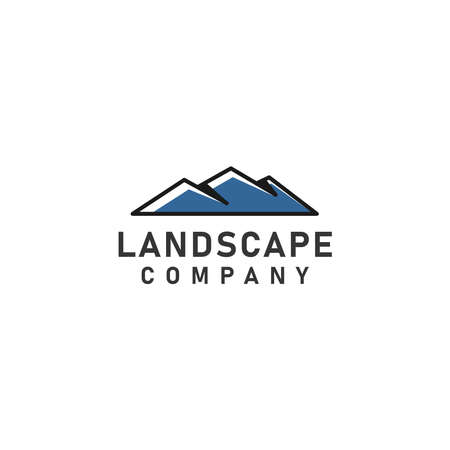 Landscape Hills or  Mountain Peaks Vector logo designのイラスト素材