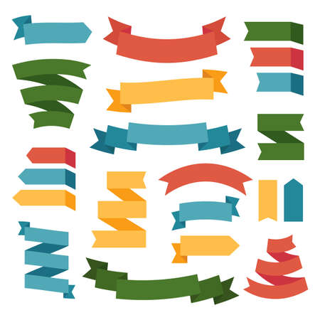 Vector Ribbons and Labels Set. Design Conceptのイラスト素材