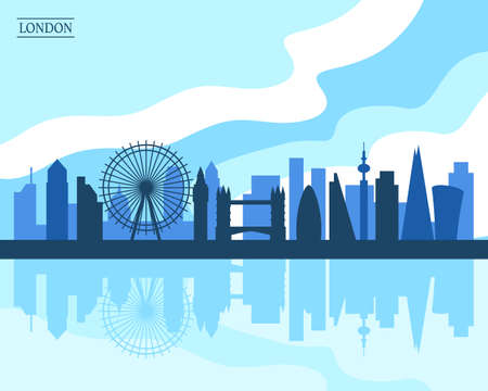 London Skyline, flat style modern design, vector illustrationのイラスト素材