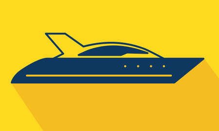 Vector yacht logo icon, in elegant trendy styleのイラスト素材