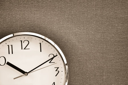 Clock on canvas background. Concept of time.