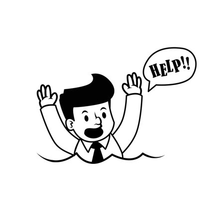 
Illustration of man seeking for Helpのイラスト素材