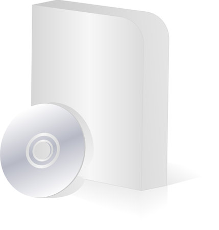Blank round corner software box with cd diskのイラスト素材