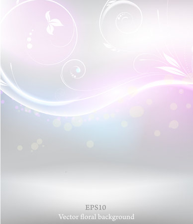 Abstract shiny background with floral elementsのイラスト素材