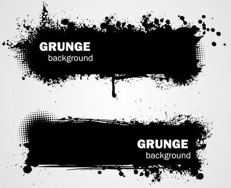 Grunge banner backgrounds in black colorのイラスト素材