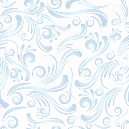 Blue seamless swirl ornamentのイラスト素材