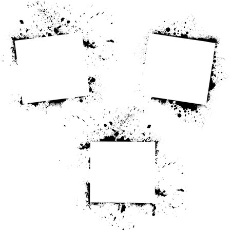 Set of three grunge rectange frame backgroundsのイラスト素材