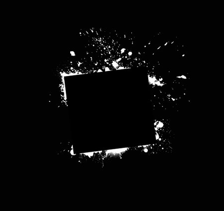White grunge frame on black backgroundのイラスト素材