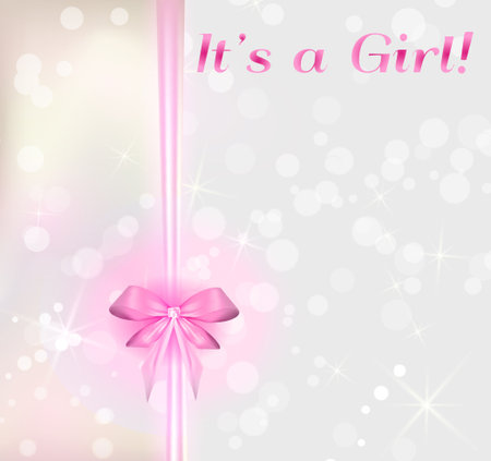 It's a girl - baby arrival greeting cardのイラスト素材