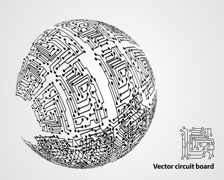 Circuit board sphere - abstract modern backgroundのイラスト素材