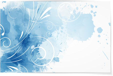 Business card template with abstract modern swirly floral backgroundのイラスト素材
