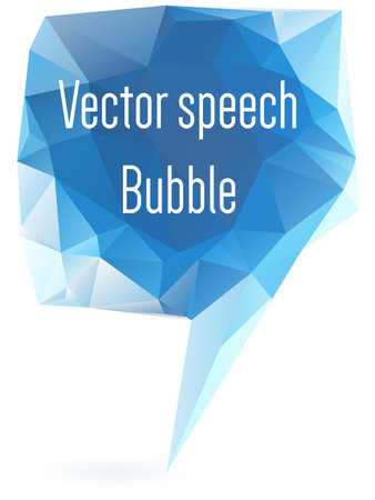Abstract geometrical speech bubble in blue color - communication conceptのイラスト素材