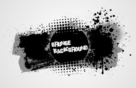 Grunge background with splashes and halftone elementsのイラスト素材