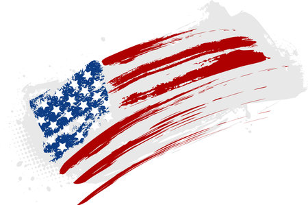 Grunge American USA flag - splattered star and stripes のイラスト素材