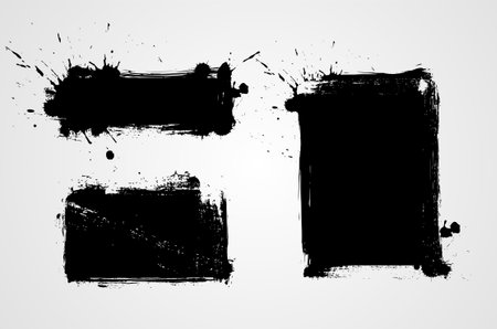Set of three black grunge banners for your designのイラスト素材