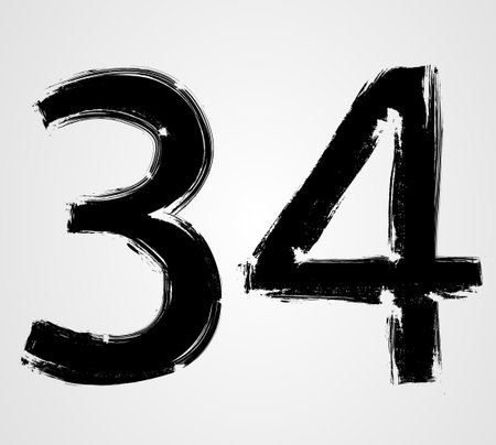 Grunge numbers - three and fourのイラスト素材